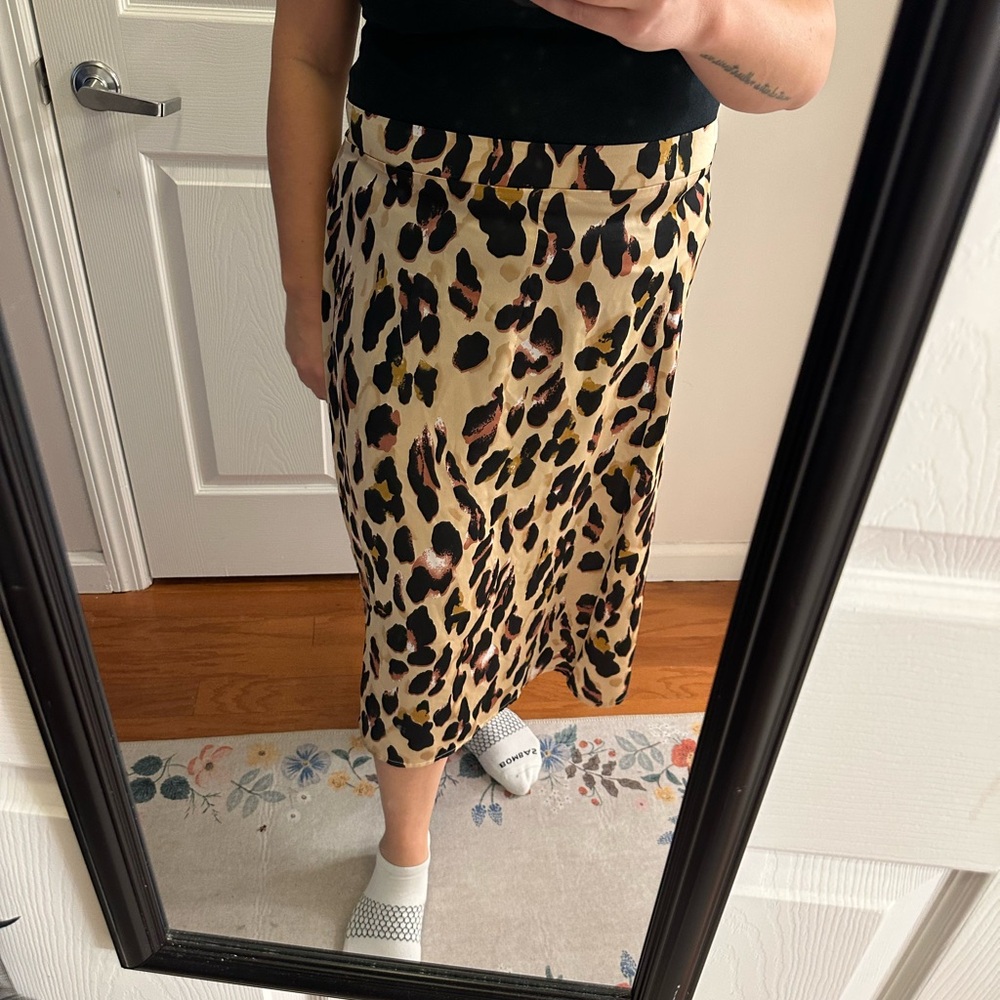 Leopard Print Midi Skirt
